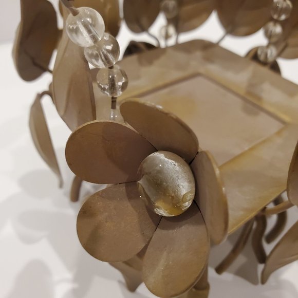 3/$15 * PartyLite Rustic Golden Leaves Metal Candleholder Antiqued Cottagecore - Picture 4 of 6